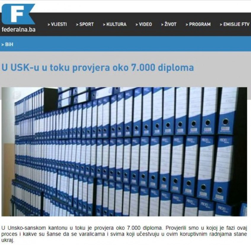 U USK-u u toku provjera oko 7.000 diploma