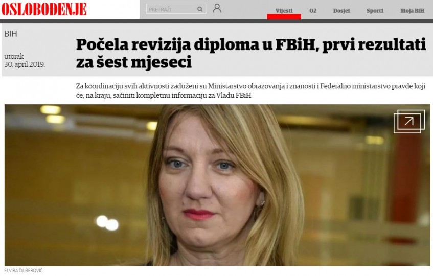 Počela revizija diploma u FBiH, prvi rezultati za šest mjeseci