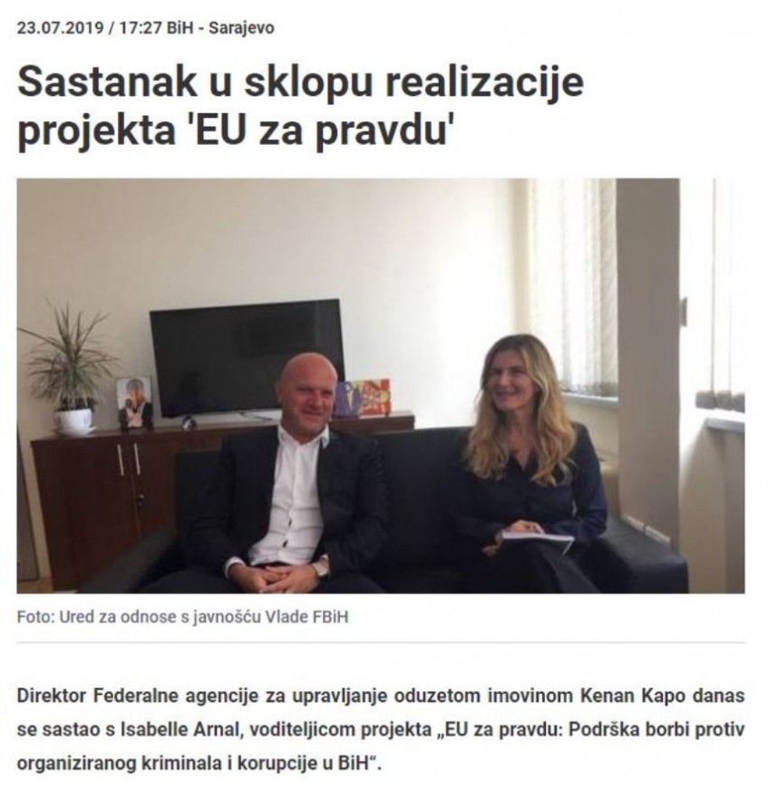 Sastanak u sklopu realizacije projekta 'EU za pravdu'