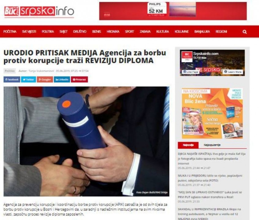 Agencija za prevenciju korupcije traži reviziju diploma