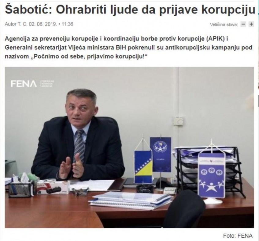 Šabotić: Ohrabriti ljude da prijave korupciju