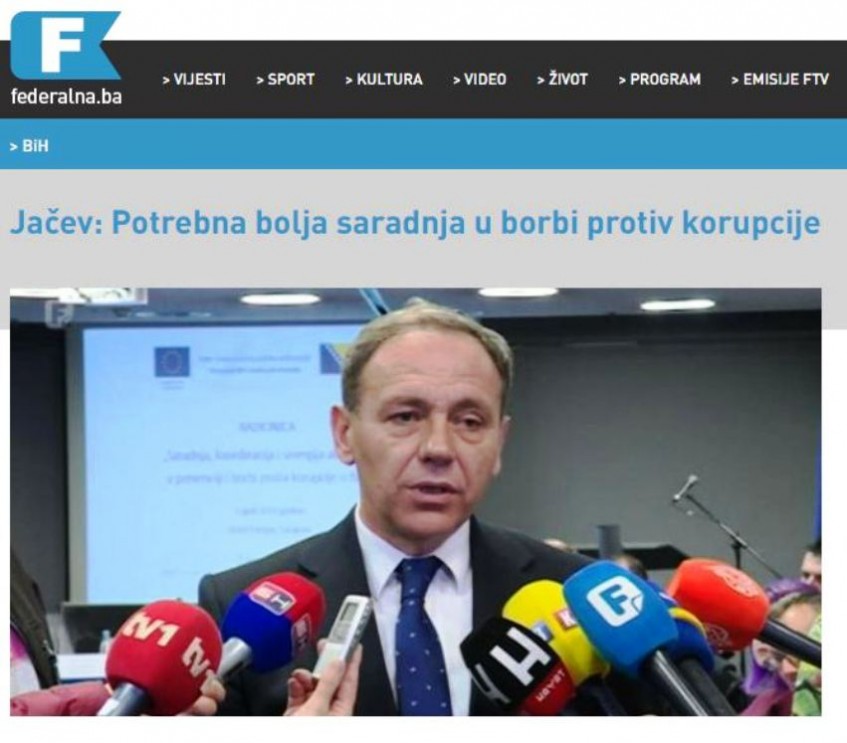 Jačev: Potrebna bolja saradnja u borbi protiv korupcije