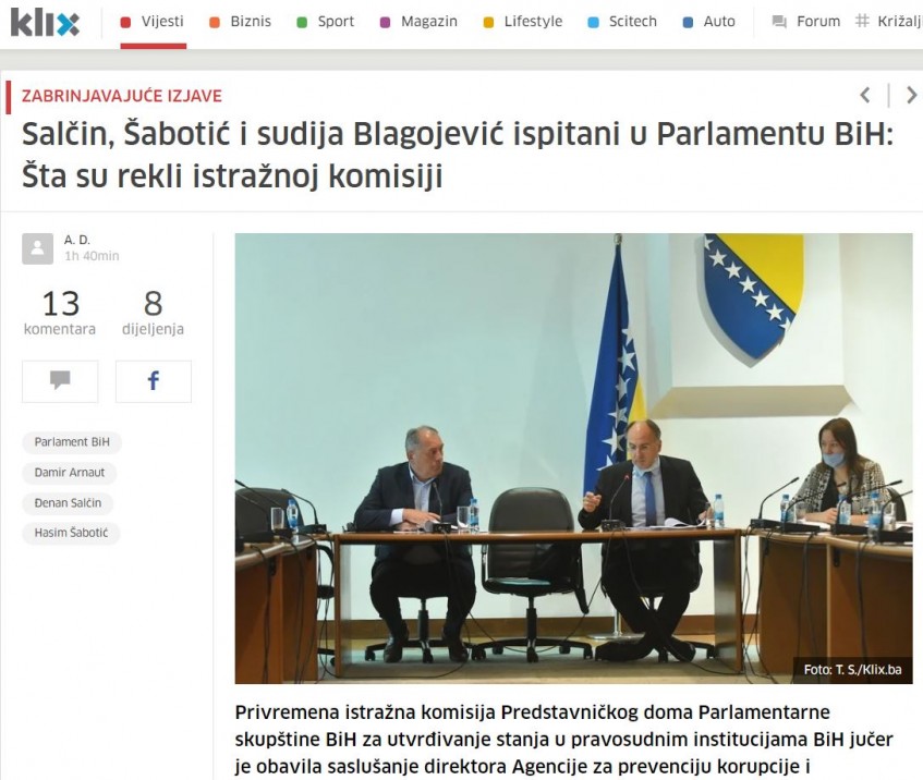 Direktor APIK-a pred istražnom komisijom parlamenta
