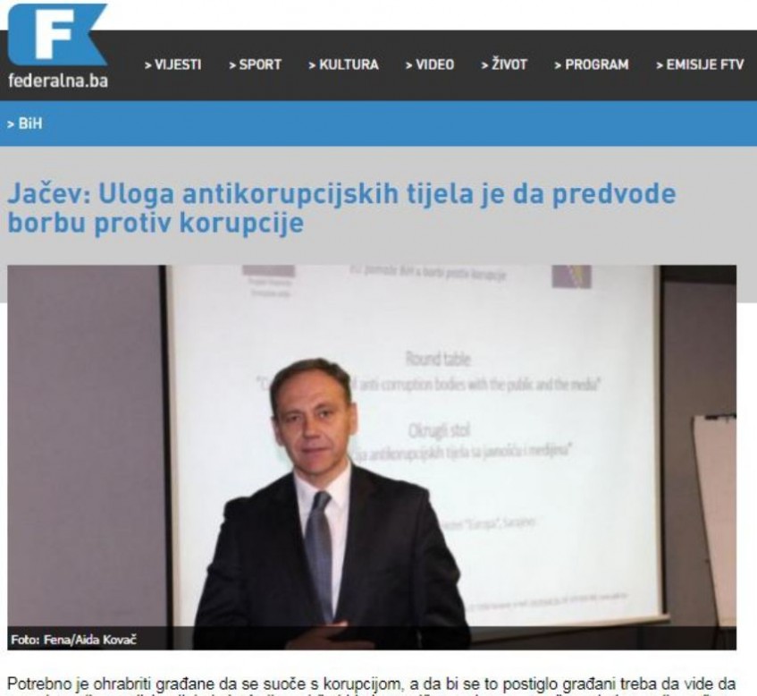 Jačev: Uloga antikorupcijskih tijela je da predvode borbu protiv korupcije