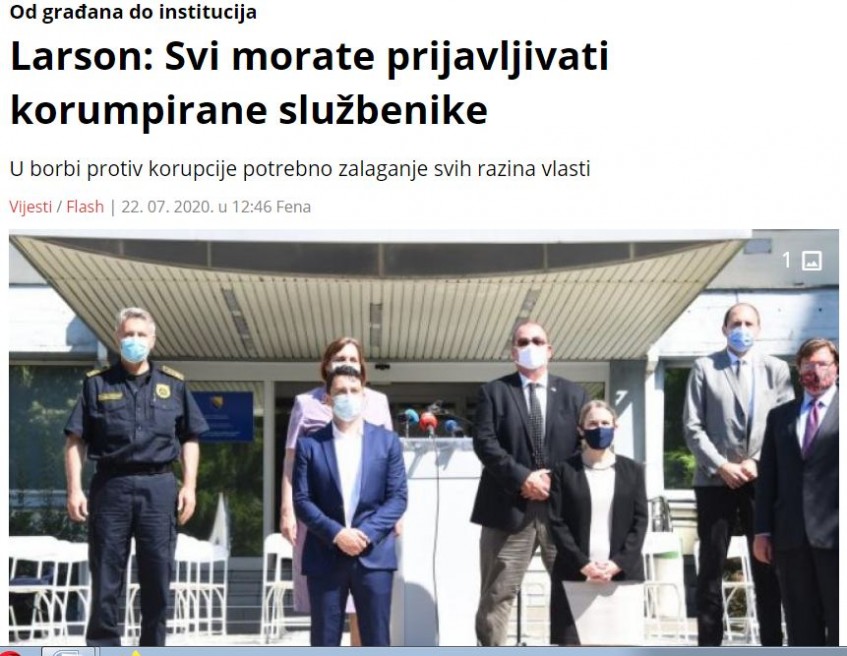 Samo narod ove zemlje može očistiti BiH od korupcije