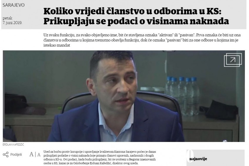 Koliko vrijedi članstvo u odborima u KS: Prikupljaju se podaci o visinama naknada
