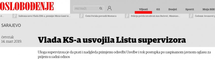 Zeleno svjetlo za Listu supervizora