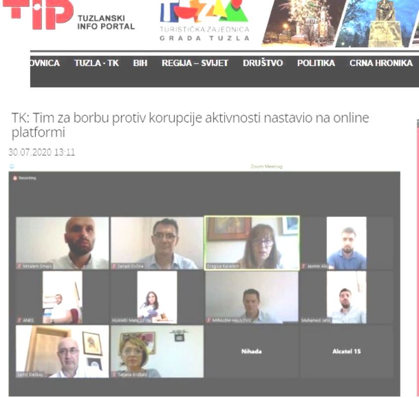 Provođenje antikorupcijskih aktivnosti u TK