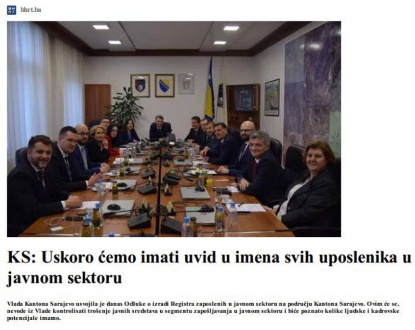 Novine u sistemu zapošljavanja u Kantonu Sarajevo