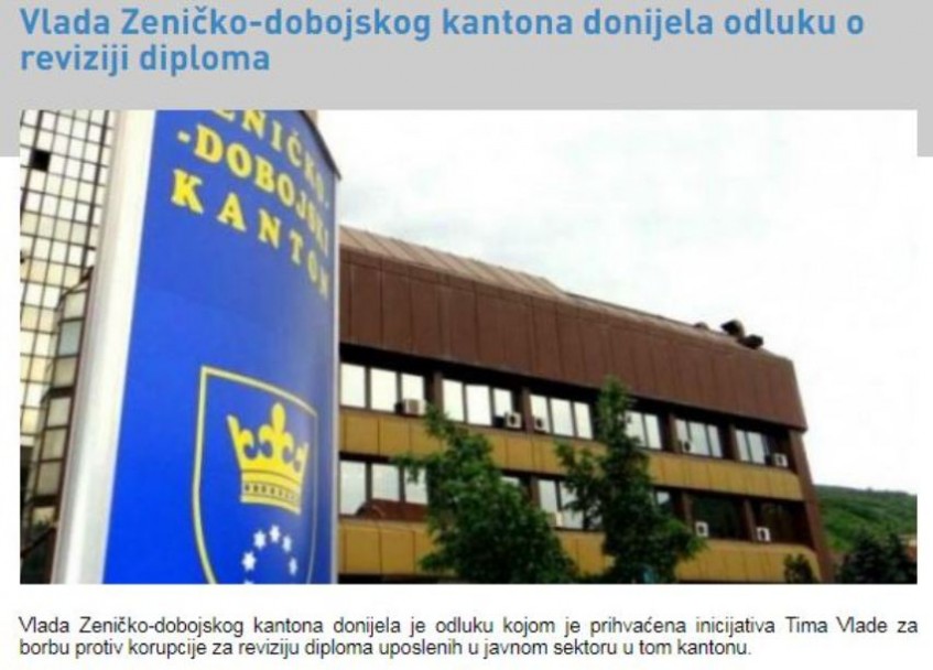 Revizija diploma zaposlenih u javnom sektoru u ZDK