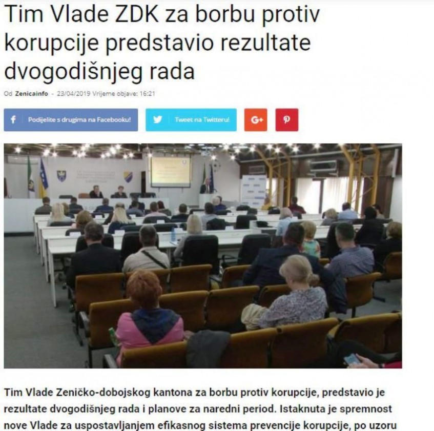 Tim Vlade ZDK za borbu protiv korupcije predstavio rezultate dvogodišnjeg rada